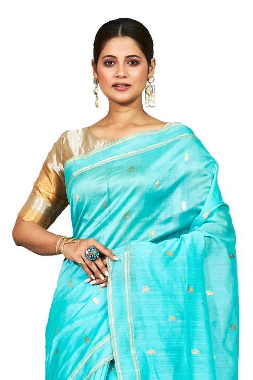 Firoza handloom cotton silk saree
