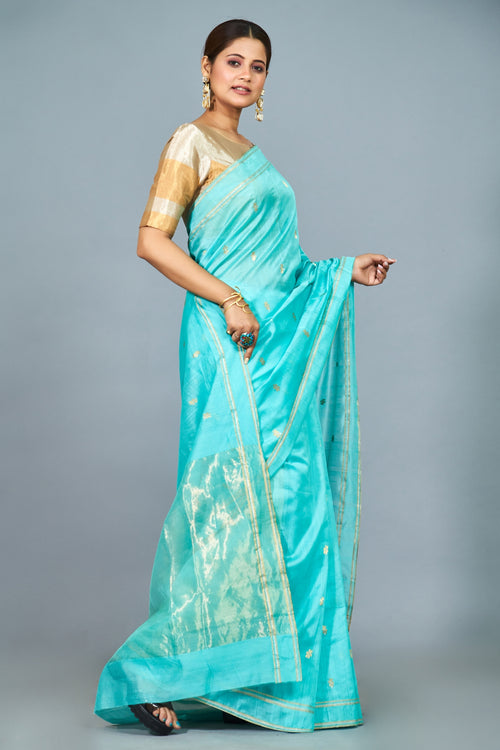Firoza handloom cotton silk saree
