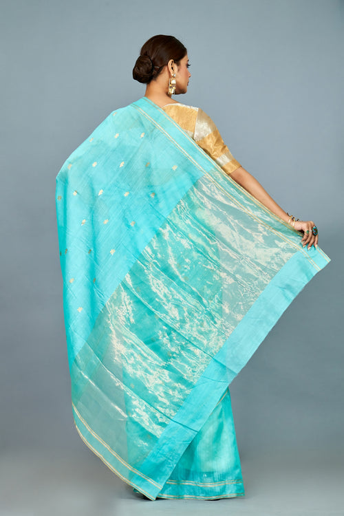 Firoza handloom cotton silk saree