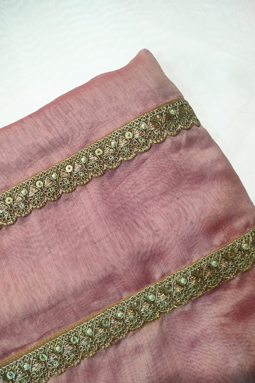 Blouse fabric with golden lace