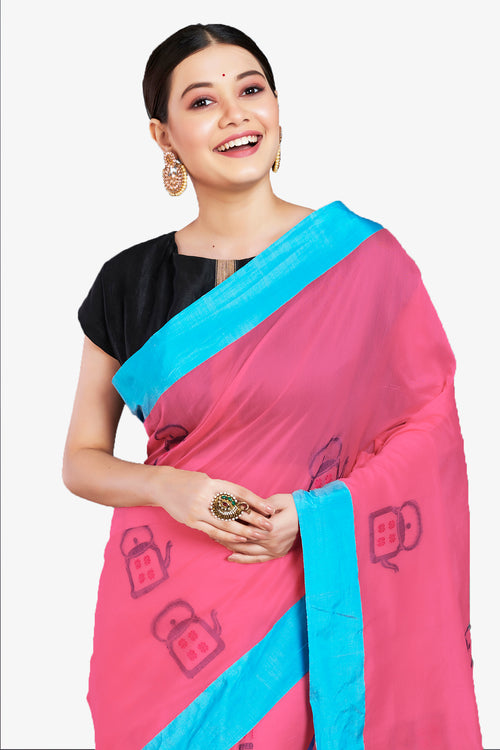 Kettle handloom cotton silk sari