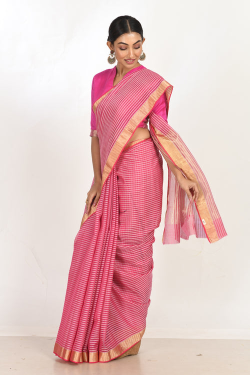GULABO handloom cotton silk sari
