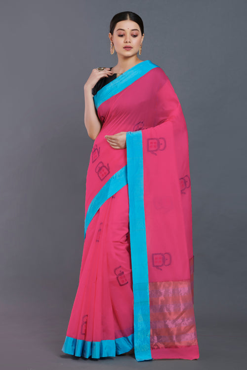 Kettle handloom cotton silk sari