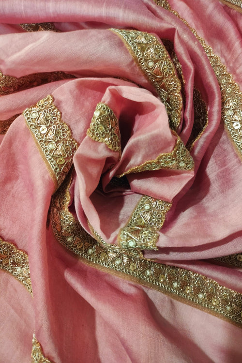 Blouse fabric with golden lace