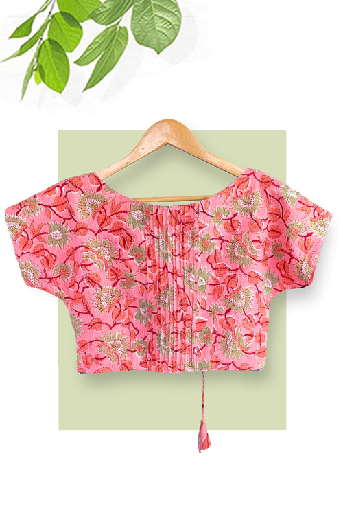 Pink Printed Cotton Blouse