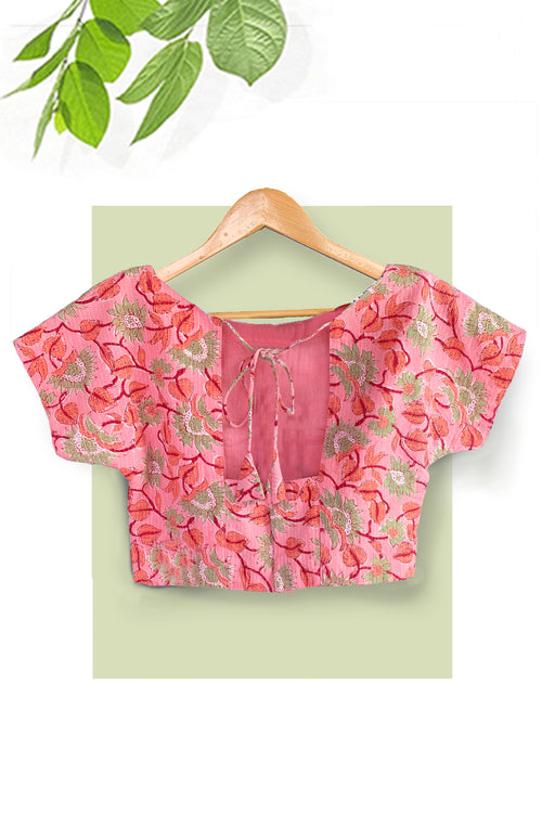Pink Printed Cotton Blouse