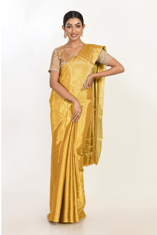 REKHA gold tissue sari