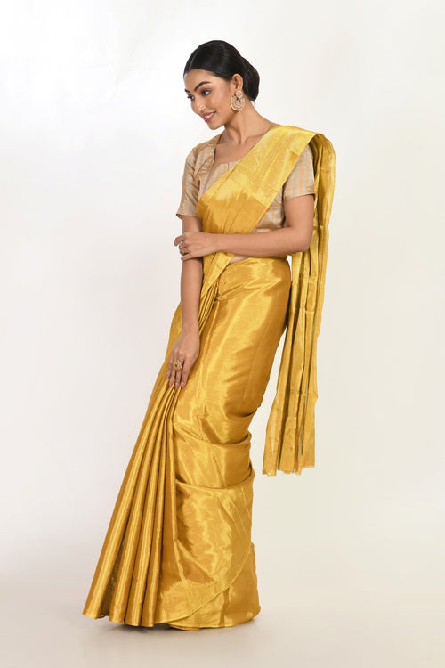REKHA gold tissue sari