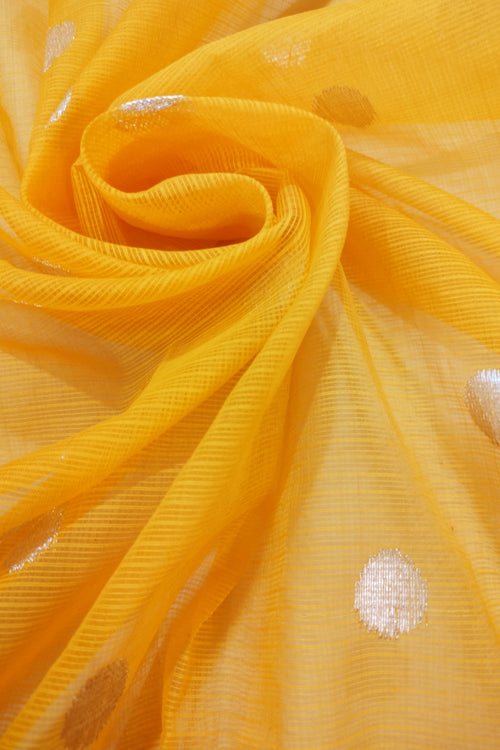 Yellow real Zari Kota Blouse Fabric