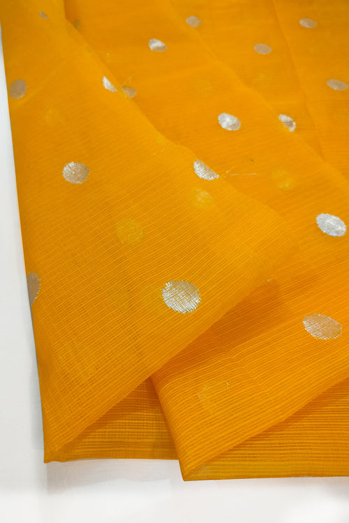 Yellow real Zari Kota Blouse Fabric