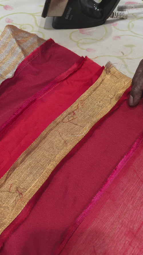 Red and gold blouse