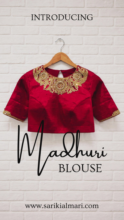 Madhuri Red Tissue Blouse