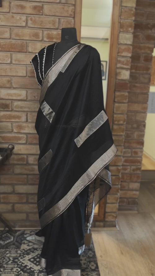 Black and silver Partywear saree