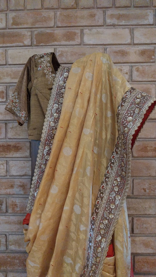 Bag bagicha jal Chanderi silk sari.