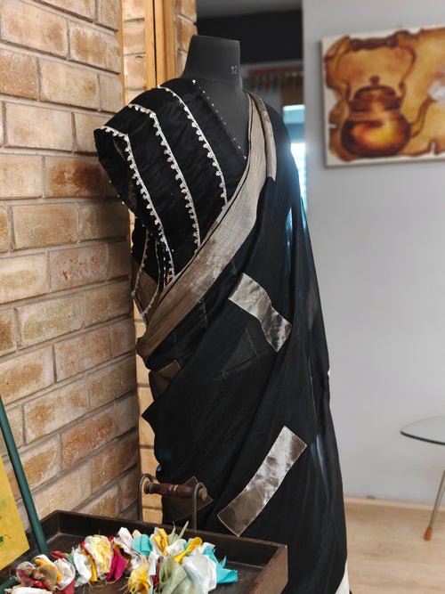Black and silver Partywear saree