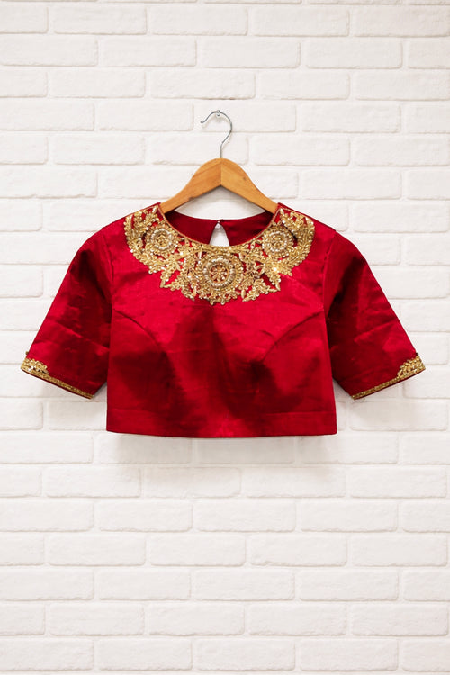 Madhuri Red Tissue Blouse