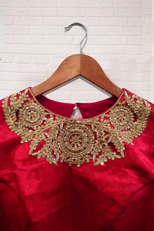 Madhuri Red Tissue Blouse